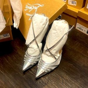 Christian Louboutin Theodorella Silver Patent Heels